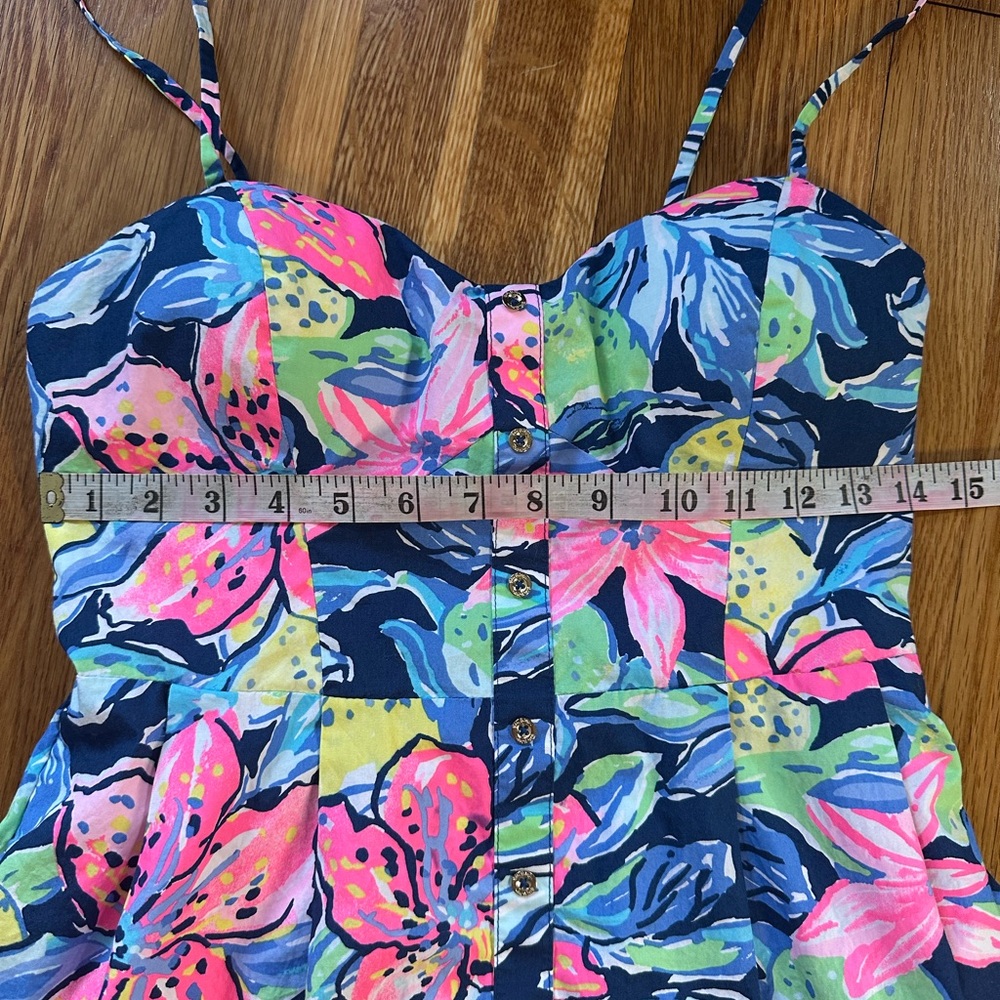 Lilly Pulitzer Easton Dress 4 Capri Soleil Nauti Navy Fit Flare Floral Sundress - Picture 8 of 16